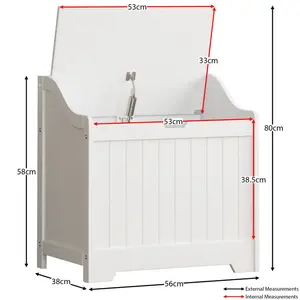 Milano Wood Cabinet Laundry Hamper White