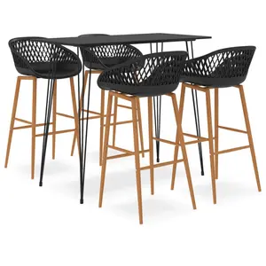 Barnes 4 - Person Dining Set White / Black / Black/Brown