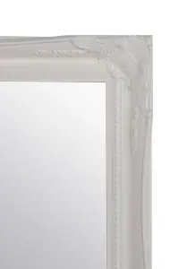 MirrorOutlet Fraser White Small Beaded Wall Mirror 86 x 60 CM