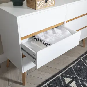 Otto Chest of Drawers 6 Drawer in Classic White