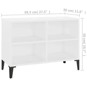 Berkfield TV Cabinet with Metal Legs White 69.5x30x50 cm