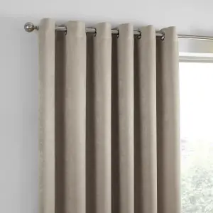 Strata Natural Triple-Woven Dimout Eyelet Curtains