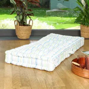 Vintage Style Blue Striped Indoor Hallway Furniture Chair Pad Bench Seat Pad Cushion