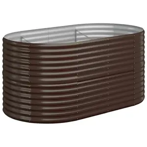 Berkfield Garden Planter Powder-coated Steel 152x80x68 cm Brown