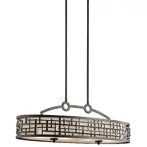 Luminosa Loom 4 Light Pendant Bar Island Chandelier Light Olde Bronze, E27