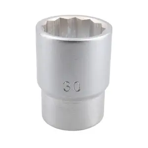 30mm 3/4" Drive Socket 12 Sided 55mm HGV Satin Finish Chrome Vanadium Steel