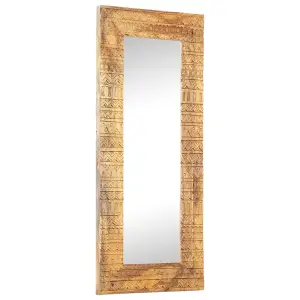 Berkfield Hand-Carved Mirror 110x50x11 cm Solid Mango Wood