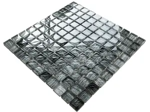 Glass mosaic on mesh for bathroom or kitchen 300mm x 300mm - Iron Earth