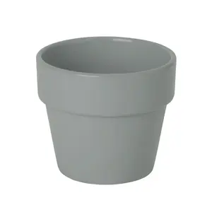 GoodHome Duck egg Terracotta Circular Plant pot (Dia) 12.6cm, (H)11cm, 800ml