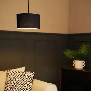 ValueLights Reni Charcoal Fabric Small Ceiling Pendant Lamp Shade