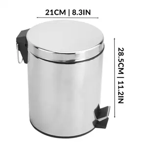 5 Litre Stainless Steel Pedal Bin - M&W