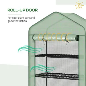 Outsunny Widened Mini Greenhouse 5 Tier Green House, 193H x 90W x 49Dcm, Green