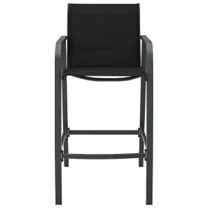 Berkfield Garden Bar Chairs 2 pcs Black Textilene