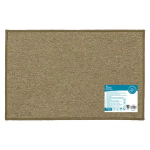 JVL Eden Machine Washable Latex Backed Doormat, 50x80cm, Latte