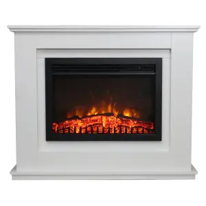 Focal Point Medford White Freestanding Electric Fire suite