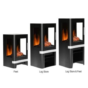 BeModern Vantage 3 in 1 1.8W Matt Black Cast enamel effect Electric Stove (H)1035mm (W)450mm