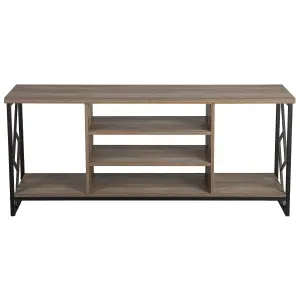 Beliani Industrial TV Stand Dark Wood FORRES