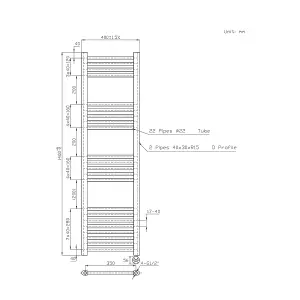 Right Radiators Prefilled Thermostatic Electric Heated Towel Rail Straight Ladder Warmer Rads - Chrome 1400x400 mm