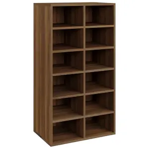 Berkfield Shoe Rack Brown Oak 54x34x100.5 cm Engineered Wood