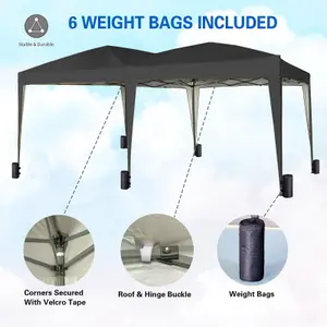 MCC Direct 3x6 Pop up Gazebo Marquee No Sides Black