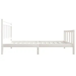 Berkfield Bed Frame White Solid Wood 90x200 cm