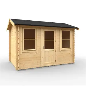 12ft x 8ft (3550mm x 2350mm) Horsforth "The Springfield Plus" 44mm Log Cabin With 2 Opening Window