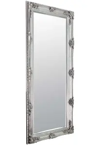 MirrorOutlet Abbey Full Length Leaner Large Silver Decorative Ornate Wall Mirror 5Ft5 X 2Ft7, (168cm X 78cm)