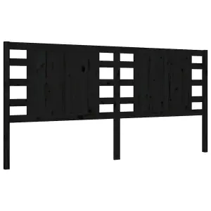 Berkfield Bed Frame with Headboard Black 200x200 cm Solid Wood