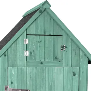 Outdoor Bideford Garden Wooden Storage Cabinet Tool Shed - Green