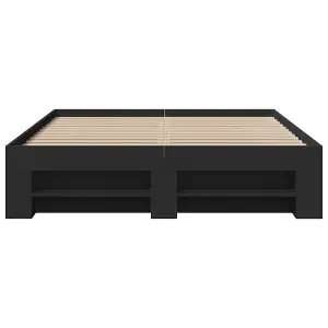 Berkfield Bed Frame without Mattress Black 140x190 cm Engineered Wood