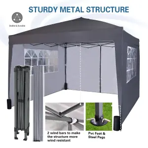 MCC Direct Gazebo 3x3 Pop up with Sides Grey