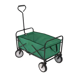 Oypla Green Heavy Duty Foldable Garden Festival Trolley Folding Cart Wagon Truck Wheelbarrow