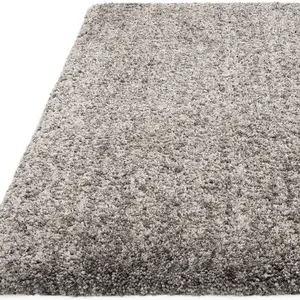 Grey Luxurious , Modern , Plain , Shaggy Easy to Clean Rug for Living Room, Bedroom - 120cm X 170cm