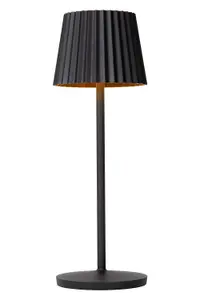 Lucide Justine Cottage Rechargeable Table lamp Outdoor - LED Dim. 2700K - IP54 - With wireless charging pad - Black