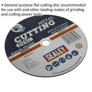 Premium 230 x 3mm Flat Metal Cutting Disc for Heavy Duty Angle Grinders