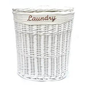 Laundry Hamper White / Medium (49cm H x 42cm W x 32cm D)