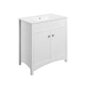 Exbury White Ash Freestanding Vanity unit & basin set (W)810mm (H)835mm