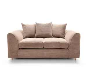 Jumbo Brown Cord 2 Seater Sofa for Living Room with Thick Luxury Deep Filled Cushioning