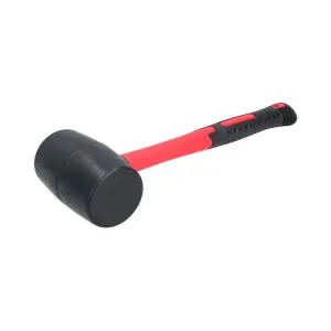 16oz Black Rubber Mallet 70% Fibreglass Handle Hammer Non Marking