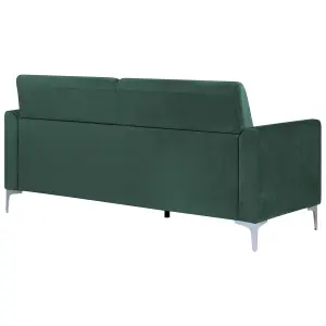 3 Seater Velvet Sofa Green FENES