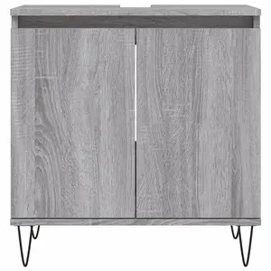 Berkfield Bathroom Cabinet Grey Sonoma 58x33x60 cm Engineered Wood