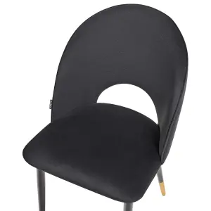 Set of 2 Dining Chairs MAGALIA Velvet Black