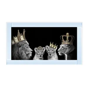 Royal Lions i Glitter Liquid Wall Art