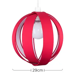 ValueLights J90 Red Ceiling Pendant Shade and E27 GLS LED 10W Warm White 3000K Bulb