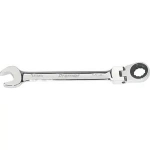 17mm Chrome Vanadium Flexible Ratchet Spanner with Hinged Ring Head