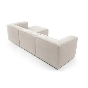 Doris Modular Corner Sofa in White Cord Chenille