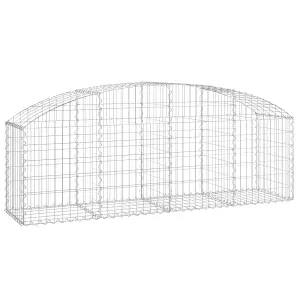 Berkfield Arched Gabion Basket 200x50x60/80 cm Galvanised Iron