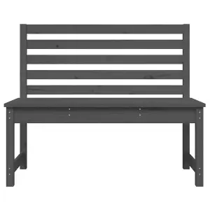 Berkfield Garden Bench Grey 109 cm Solid Wood Pine