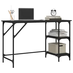 Berkfield Desk Black 120x50x75 cm Metal and Engineered Wood