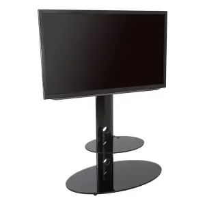 AVF Lugano 80cm Oval Pedestal TV Stand - Black